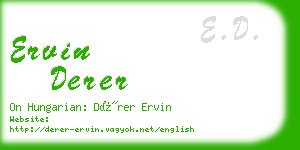 ervin derer business card